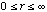 0 is less than or equal to r is less than or equal to infinity