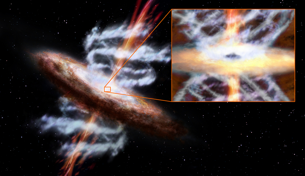 Artist Rendition of an ultra-fast outflow near an AGN