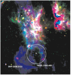 Radio and IR image of the region around HESS J1640