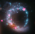 X-ray/optical image of Arp 147, showing ring of black holes