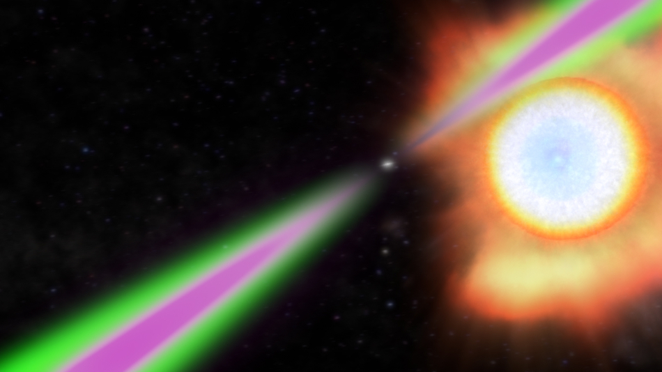 Artist rendition of the black widow pulsar system PSR J1311-3430