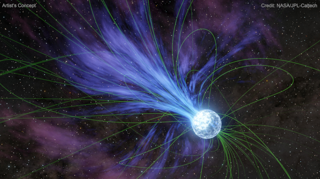 Artist conception of a magnetar, source of fast radio bursts