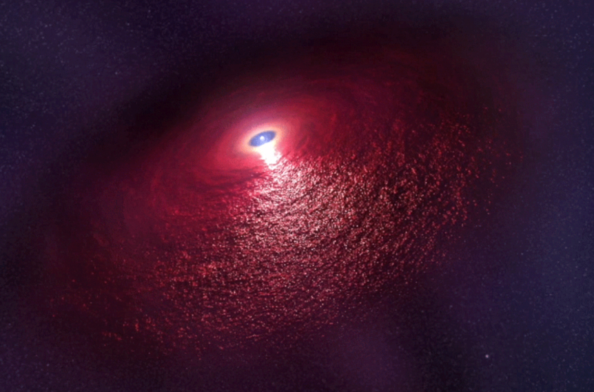 Illustration of a dust disk discovered around  neutron star RX J0806.4-4123