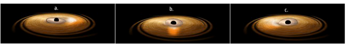 Illustration of a precessing tilted inner disk around a spinning black hole