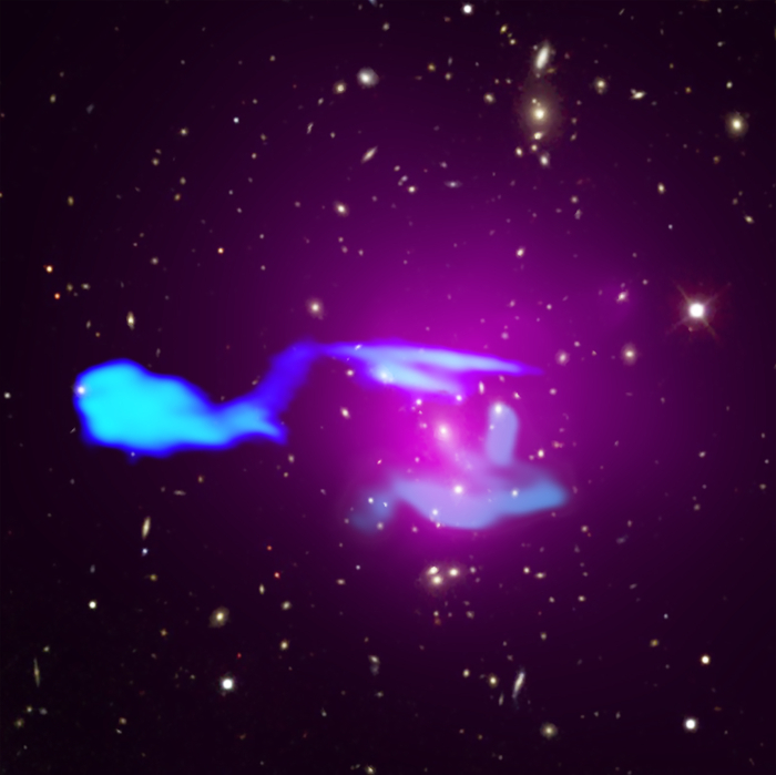 Radio, optical and X-ray composite of the galaxy cluster merger Abell 1033