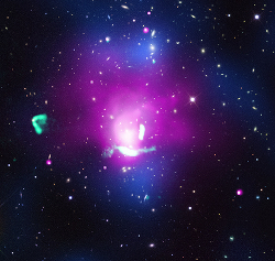 X-ray, optical and radio image of Abell 1033