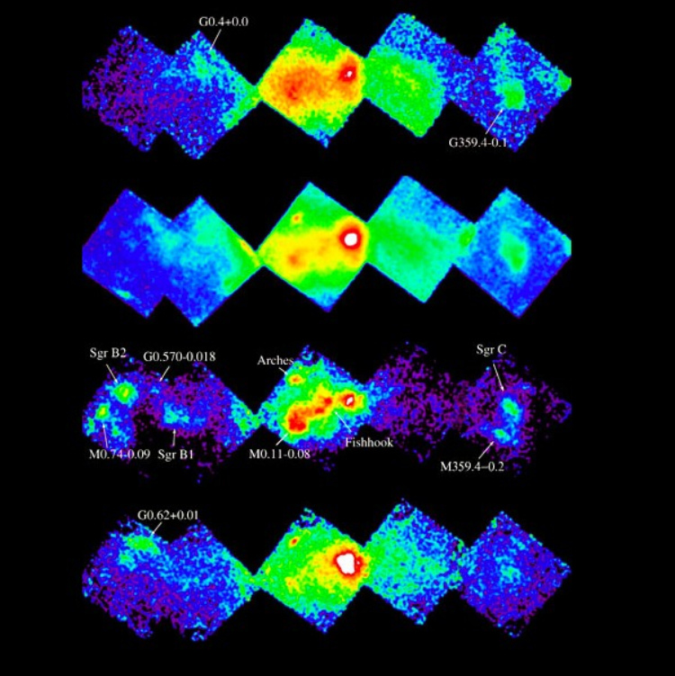 Galactic center X-ray montage by Suzaku