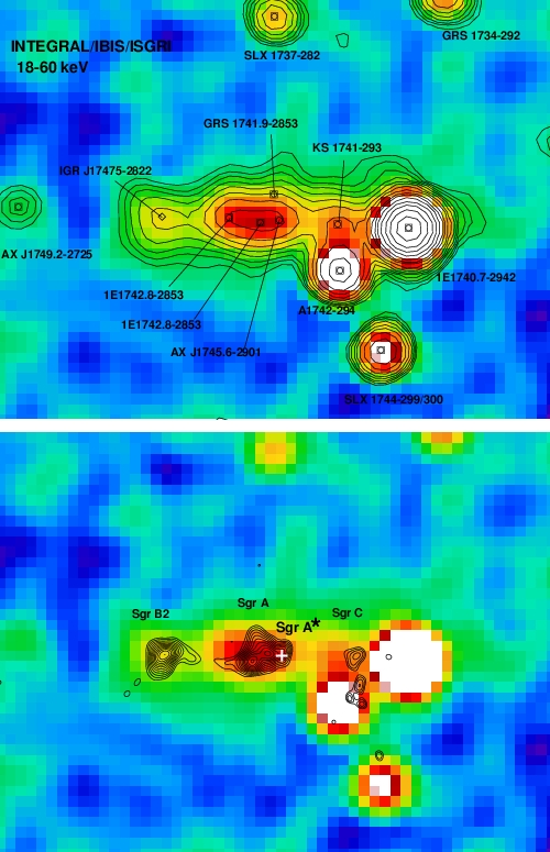 Integral Hard X-ray image of the center of the Milky Way