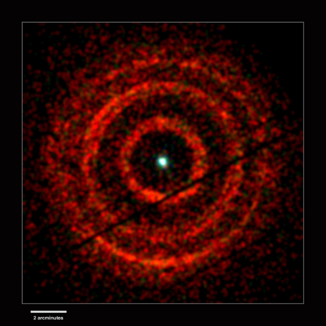 Swift XRT image of X-ray light echoes around V404 Cyg