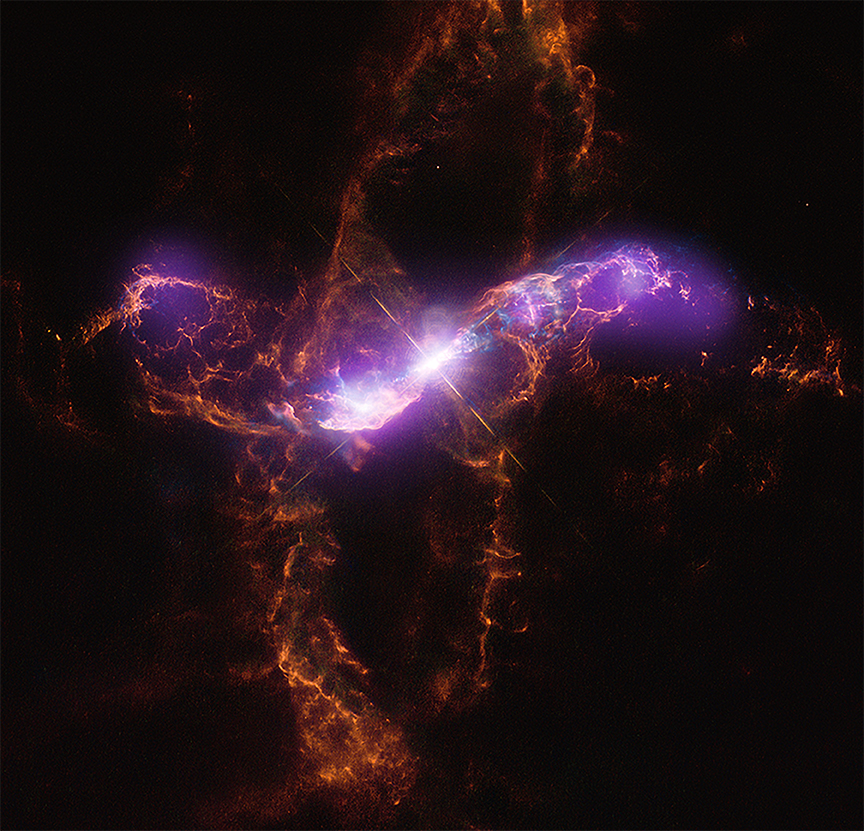 Composite optical/X-ray image of R Aqr