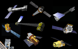 Cross-calibration of nine X-ray space observatories. From  top to bottom, left to right: XMM-Newton, Chandra, IXPE; INTEGRAL, NuSTAR, Einstein Probe; NICER, Swift, XRISM