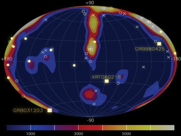 IBIS/INTEGRAL distribution map of faint GRBs