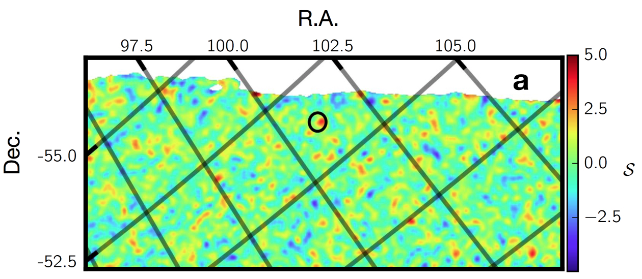 Swift BAT discovery image of GR transient (circled) which may be associated with a Fast Radio Burst