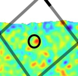 Swift BAT discovery image of GR transient (circled) which may be associated with a Fast Radio Burst