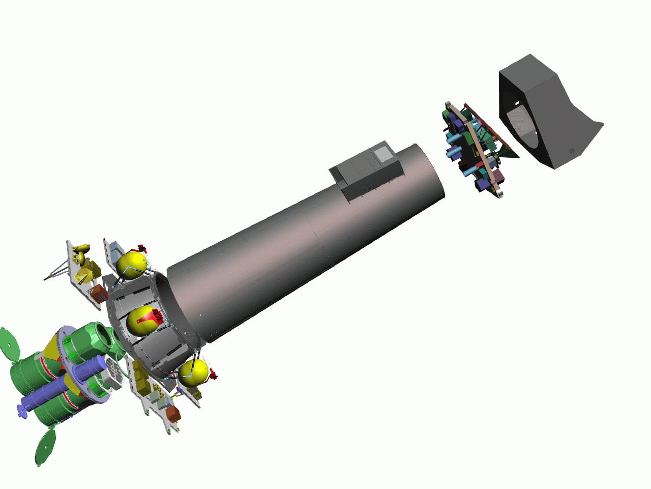 Exploded view of the XMM-Newton satellite