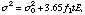 sigma^2=sigmanought + 3.65 f1tE