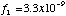 f1=3.3x10^-9