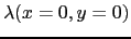 $\lambda(x=0,y=0)$