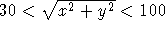 30 less squared root of x square plus y square