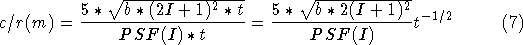 count rate at 5 sigma equation