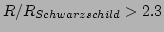 $R/R_{Schwarzschild}>2.3$