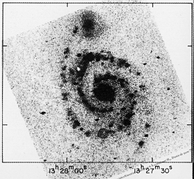 Red light (hydrogen) image of M51